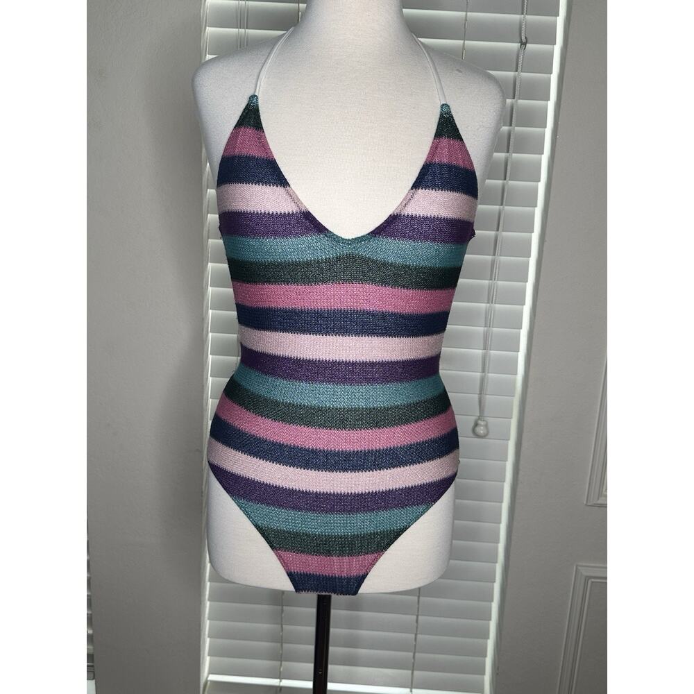 MC2 SAINT BARTH Alyssa One Piece Swimsuit Bathing Suit Sexy Glamour Knit Strappy